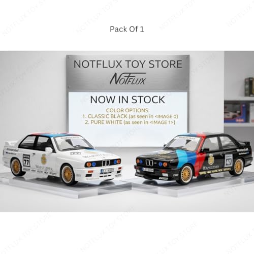 Image of Scale 1:24 BMW M3 Toy Car E30 Retro Rally Style Car Toy Pullback Sound-Light [Random Color] (Black, White, Pack of: 1)
