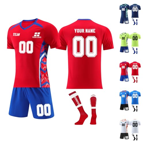 Genérico Camiseta de fútbol personalizada, conjunto corto de camisetas de fútbol personalizadas con nombre/número/logotipo del equipo, camiseta de fútbol para hombres y niños (Estilo 7)
