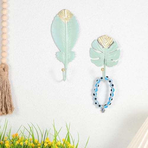 Crochets muraux décoratifs feuille : la solution de rangement sans trou - 6