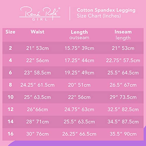 Rene Rofe Girls Cotton Leggings - Super Soft Ankle Length Leggings for Girls4