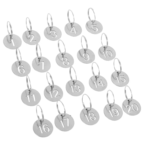 HEALEEP 20 セット製ラウンドナンバータグ で耐久性のある属製キーラベルオフ