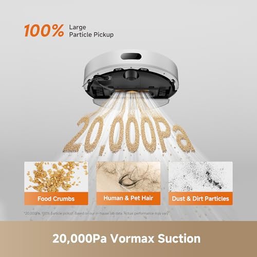 DREAME D20 Air Plus Robot Vacuum and Mop Combo with 20,000Pa Suction, 120 Days Hands-Free, Anti-Tangling Tech, Auto-Emptying Dock, Deep Carpet Cleaning and Smart Navigation, White - 2