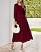 BTFBM Wedding Guest Dresses for Women Fall Fashion 2025 Casual Long Sleeve Floral Maxi Boho Homecoming Dress(Wine Red,Small)