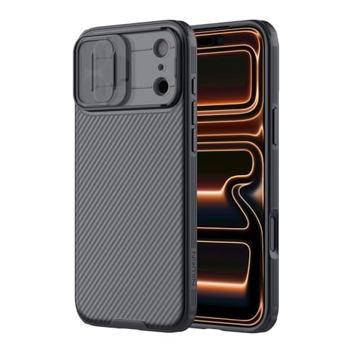 Image of Nillkin for iPhone 17 Pro Max Case with Slide Camera Cover, Thin Slim Fit, Shockproof Protective, Protector Privacy, Phone Case iPhone 17 Pro Max Camera Lens Protector 6.9 inch, Transparent Black