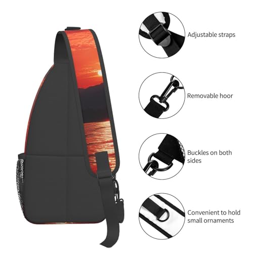 Mochila pequeña tipo sling para senderismo en negro miniatura 5