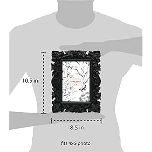 Laura Ashley 4x6 Black Floral Textured Hand-Crafted Resin Picture Frame with Easel, for Tabletop & Wall Display, Decorative Floral Design Home Décor, Photo Gallery, Art & More (4x6, Black) Laura Ashley 4×6 Black Floral Textured Hand Crafted Resin Picture Frame with Easel for Tabletop Wall Display Decorative Floral Design Home Decor Photo Gallery Art More 4×6 Black