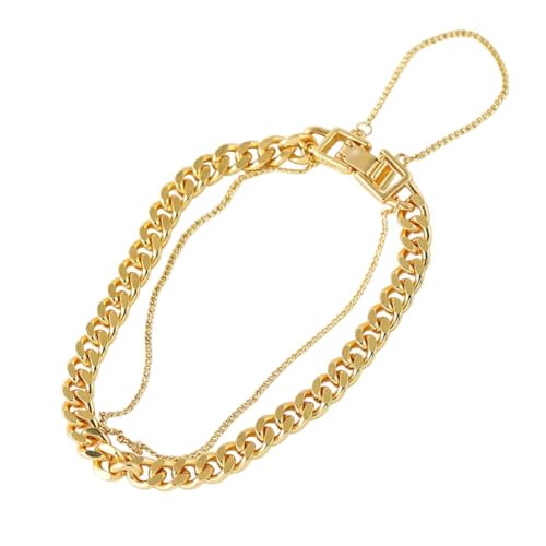 Chaîne géométrique double couche épaisse et fine pour collier élégant de femme