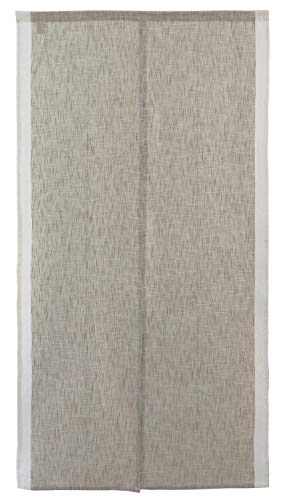 SunnyDayFabric Doorway Curtain (W33.5'xH66.9') Tapestry Japanese noren Slabline (Beige) Room Divider