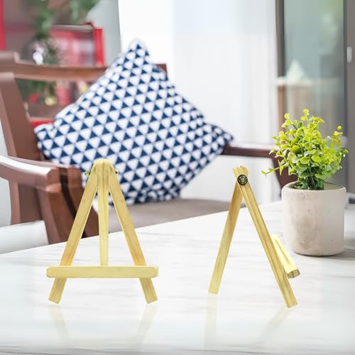 Image of Grandink 6 Inch Screw A-Frame Wooden Easel 12mm (Pack of 10) | Adjustable tabletop easels , ideal for painting, photos, signs, crafts, kids & students.