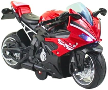 Miniatura de Moto Esportiva S1000 RR, com Luz e Som, 15cm x 8cm x 7cm, Ferro e Plástico, Vermelha, Preta e Branca (Vermelho)