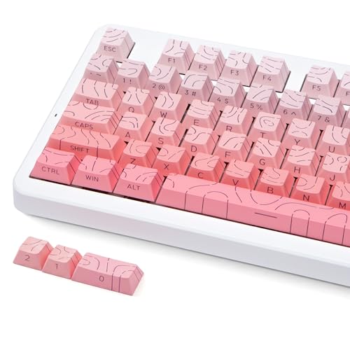 Cute Pink Gradient Keycaps Set Fits 60% to Full Size Mechanical Keyboards