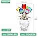 KRISININE Crystal Colorful Rose Flower Collectible Figurine Glass Flowers with Vase Romantic Gifts for Wife Mom Women(2.8 * 4.7in)