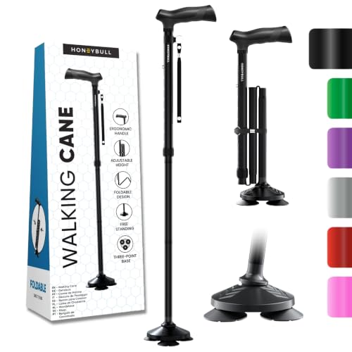 HONEYBULL Walking Cane for Men & Women Foldable, Adjustable,...
