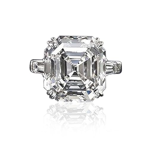 925 Sterling Silver Plated Cubic Zirconia Princess Cut CZ Engagement Ring for Women