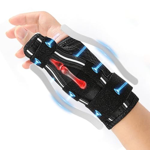 EASICUTI Daumenbandage Rechts und Links, Daumenschiene zur Unterstützung bei Schnellfinger, Sehnenentzündung, Arthritis, Verstauchungen, Schmerzlinderung, für Herren und Damen, Schwarz/Weiß