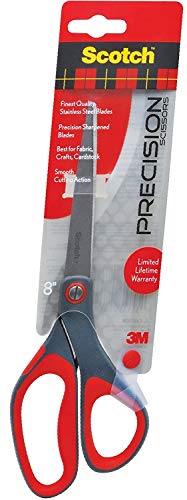 Scotch Precision Scissor, 8-Inches, Grey/Red - 1