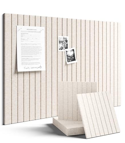 Fluxynara Large Felt Bulletin Board 36' x 24' Cork Board Alternative-6 Pack with 40 Safe Removable Adhesive Tabs, Cork Boards for Walls Cork Board for Home Office Classroom Pin Board (Oatmeal)