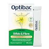 Optibac Probiotics Bifido & Fibre - Vegan Digestive Probiotic Supplement with FOS Fibre to Maintain Regularity & 25 Billion Bacterial Cultures - 30 Sachets
