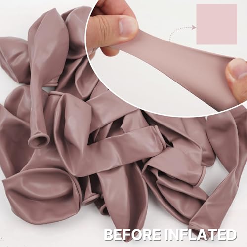Image of PartyWoo Dusty Pink Balloons 101pcs 12 Inch Boho Blush Lilac Pink Latex Helium Balloons for Princess Birthday Baby Shower Graduation Gender Reveal Anniversary Bachelorette Party Decorations Pink-F54