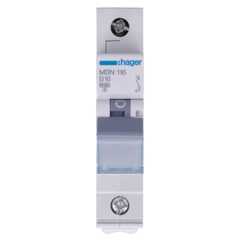 Hager Lot de 12 interrupteurs LS MBN116 1 pôles - B16 - 6 kA