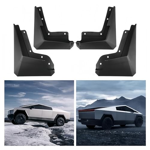 Protección total contra barro en Tesla Cybertruck: kit completo de guardabarros robustos 3