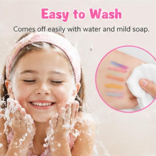 Image of ILEARNNGROW Kids Makeup Kit 29 Piece | Washable Pretend Play Set for Girls 4+ Unicorn