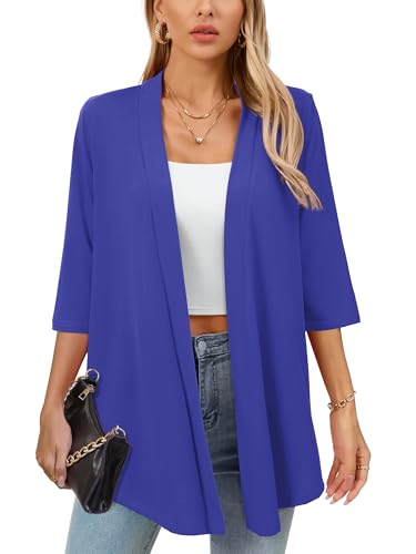 Image of Women's Lightweight Open Front Cardigans Casual Soft Drape Spring Summer Fall Cardigan S-3XL