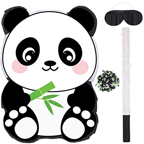 Pinata de Panda de décoration en papier avec confettis, kit de jeu pinata à frapper pour anniversaire