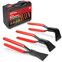BETOOLL 3-Piece Hand Seamers Sheet Metal Tools Set - Straight Jaw, 45, and 90 Metal Bending Pliers with Tool Box Storage Case for Bending and Flattening Sheet Metal