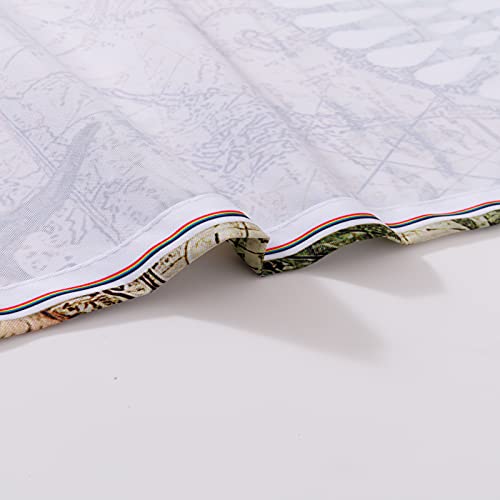 Anhope Sea Turtles Curtains, Teal Turtles Coral Reef With Nautical Map And Starfish Ocean Sealifes Beach Theme Pattern Waterproof Grommet Window Drapes For Bedroom Bath Window 2 Panels W27.5 X L39 #TOP6