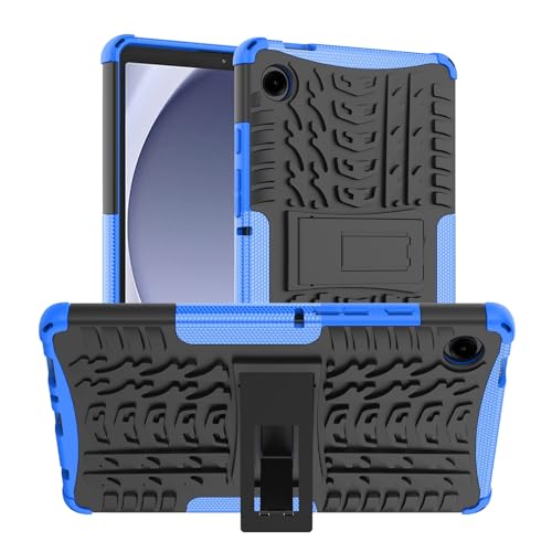 Samsung Galaxy Tab A9 8.7�C���` 2023�N���f��(SM-X110/SM-X115)�p�^�u���b�g�J�o�[ �^�C���e�N�X�`�� �ϏՌ� TPU+�|���J�[�{�l�[�g�ی�P�[�X �܂肽���ݎ��n���h���X�^���h+�V�����_�[�X�g���b�v�t�� (�_�[�N�u