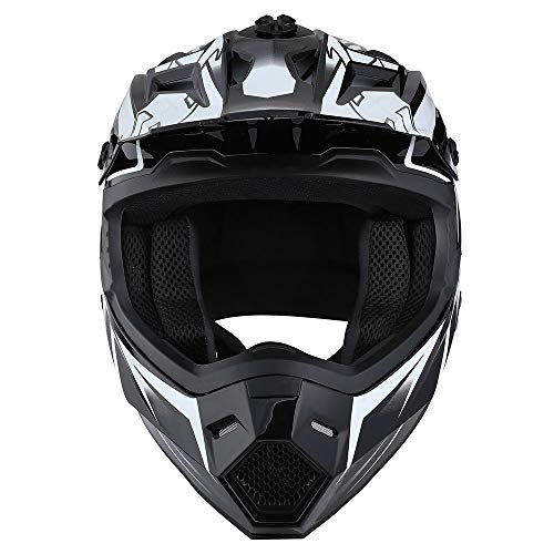 1Storm Adult Motocross Helmet BMX MX ATV Dirt Bike Four Wheeler Quad Motorcycle Full Face Helmet Racing Style: HF801 Sonic White - Thumbnail 3