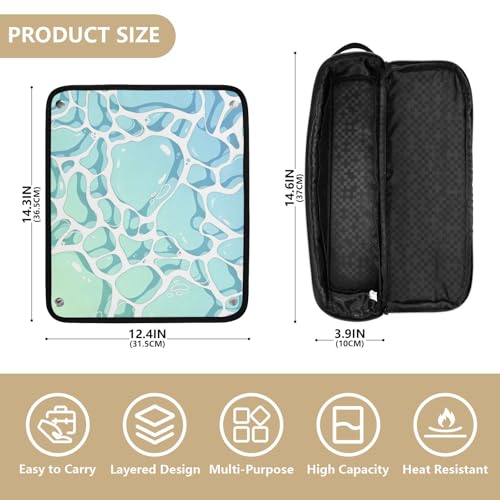 Bolso de viaje para herramientas de cabello con tapete resistente al calor, impermeable y portátil para planchas, rizadores y más miniatura 4