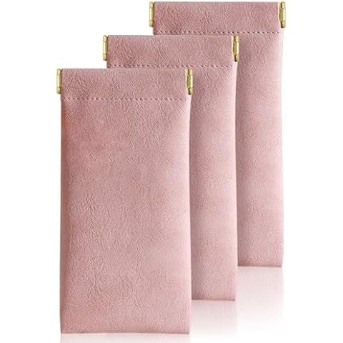 Portable Leather Eyeglass Cases with Cleaning Cloth Cover