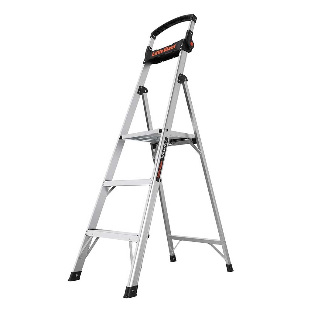 Little Giant Silver Ladders 1304-052 Xtra-Lite Plus Step Ladders, 3 Tread