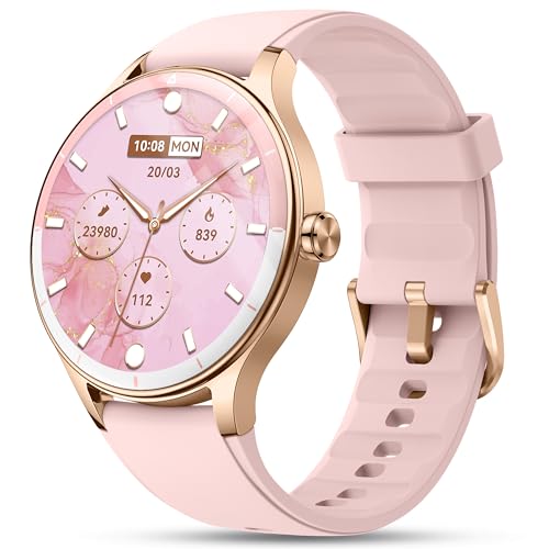 Image of Smart Watch for Women, Ladies & Men, 1.27'' Fitness Watch [41mm case] with Call Receive /Dial, Heart Rate /Stress /Sleep Monitor, AI Voice, IP68 Waterproof Smartwatch with Calendar, Calculator, Games