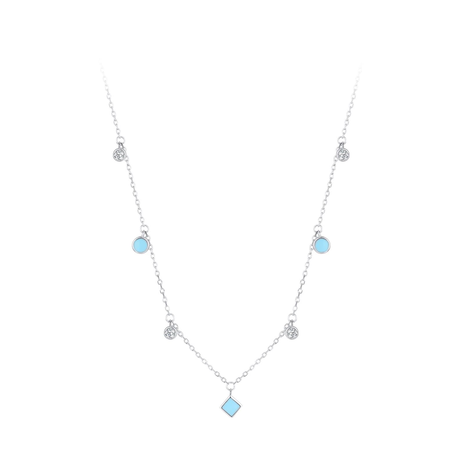 Cadena de oro blanco de 9 K/14 K/18 K, para mujer, oro auténtico, colgante de rombo, clásico, con moissanita, talla redonda, blanco, oro Au 375/585/750, collar para mujer, 40 + 5