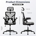 Office Chair,Ergonomic Desk Chair with Adjustable Lumbar Support,400 Lbs Mesh Computer Chair High Back with Headrest for Home Office (Black)