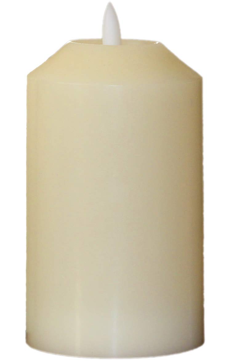 Flameless Light Sensor Night Light Candle with Dusk to Dawn Sensor. 5 inch Ivory Pillar Faux Candle (3x5). Great for Bathroom, or Kids Bedroom.