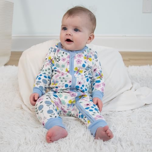 The Peanutshell 2-Pack Sleep and Play Baby Boy Clothes, 12-18 Months, Soft Cotton Footless Pajamas, Blue Checker & HappyShark - 2
