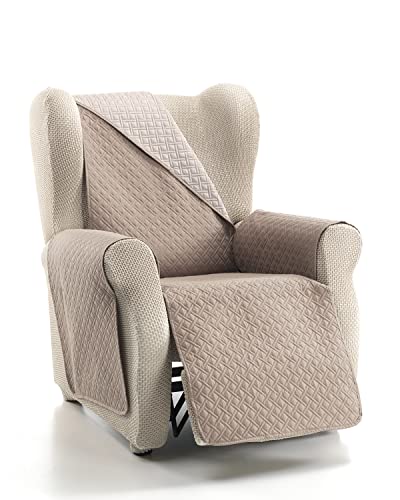 Cardenal Textil RUBÍ Housse de Canapé Bicolore Réversible, Polyester 1 Place/Relax Lin Cuir