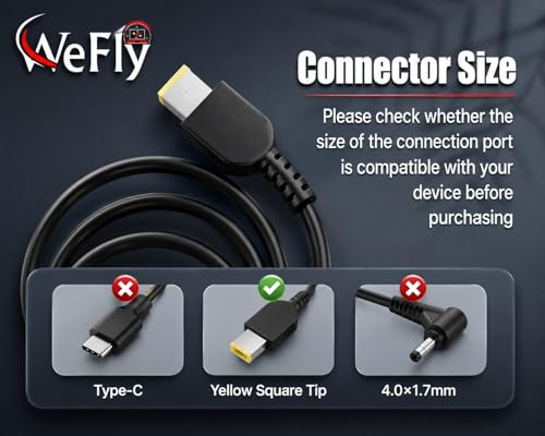 Image of 65W Laptop Charger Compatible with Lenovo Thinkpad T460 T470 T470S T430 T440 T440S T440P T450 T460S T560 E440 E450 E550 E560 G50 G50-45 G50-70 Z50 Z50-70 AC Adapter Power Supply Cord Plug (LE 65W USB)