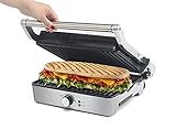 grill multifonction silvercrest 1000w CUISINE SAINE ET EQUILIBREE : Avec ses plaques antiadhésives, pas besoin de matières grasses supplémentaires ! Profitez ainsi de repas complets et équilibrés tout au long de l’année avec ce grill électrique intérieur qui saura remplacer votre barbecue en période hivernale.