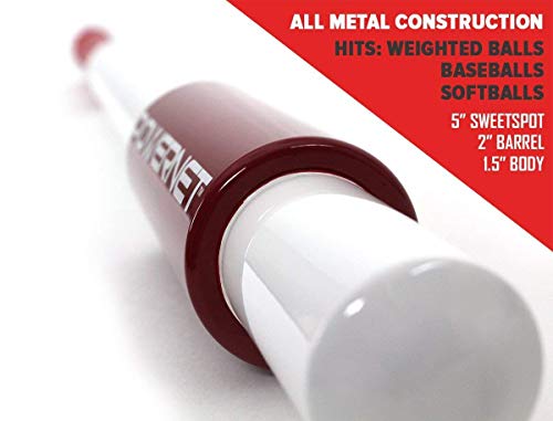 Powernet Baseball Softball Sweet Spot Bat (31" / 28 Oz) | Develop Proper Swing Technique And Hitting Location | Build Confidence At The Plate | Strengthen Batting Muscle Groups | Batting Warmup #TOP2