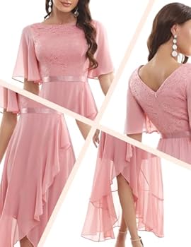 Gardenwed Avondjurk voor dames, lange elegante jurk, met V-hals, cocktailjurk met kant, met korte mouwen, baljurk met ruches, galajurk, feestjurk voor bruiloften, feesten, gala's, Royal Blue 3XL