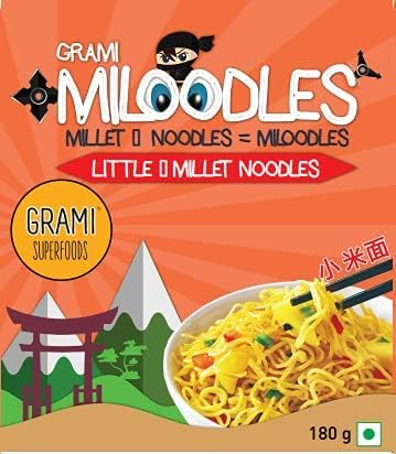 Image of Grami Superfoods - Little Millet Noodles / Kutki / Saamai / Samalu / Saame / Chama Noodles - No Maida | Not Fried | No Preservative | No Artificial Flavour Added | No MSG | Low GI | No Oil | Cholesterol Free Millet Noodles | Healthy Noodles for Kids | Healthy Noodles for Adults -180g