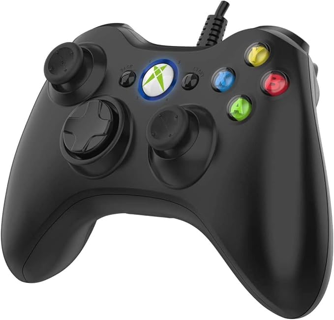 NBCP Wired Controller for Xbox 360, 2.4G Game Joystick Controller Gamepad for Xbox 360 Slim Console, PC Windows 7/8/10, Upgraded Gamepad with Dual Vibration Feedback and 60-inch Flexible Cord
