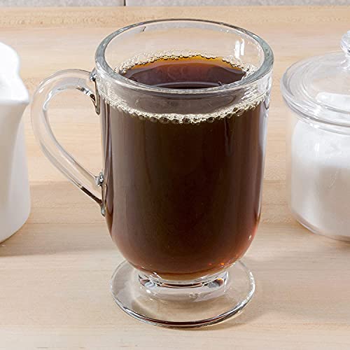 Image of 300 ML Glass Coffee Mug Set, with Convenient Handle, Tea Glasses for Hot /Cold Beverages, Thermal Shock Resistant, Tempered Glass, Mugs for Cappuccino Pack of 4 (PN - 06, 4 Count (Pack of 1))