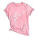 Generic Tshirts Shirts for Women,2024 Spring Summer Trendy Classic Dandelion Print Graphic Tees Short Sleeve Tops,Dressy Casual Loose Fit Crewneck Going Out Blouses Vacation Outfits(B-Pink,M), Medium