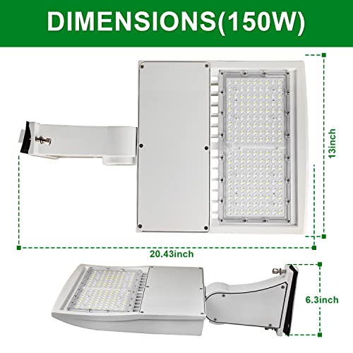 Ostek 480V 150W White Led Parking Lot Lights Led Shoebox Street Pole Lighting 21000Lm Waterproof Outdoor Commercial Area Road Lighting 5000K Dlc Ul #TOP4
